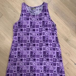 purple checker-designed dress